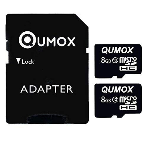 QUMOX 2 X 8GB 8 GB Micro SD HC SDHC Flash Memory Card Class 10 TF