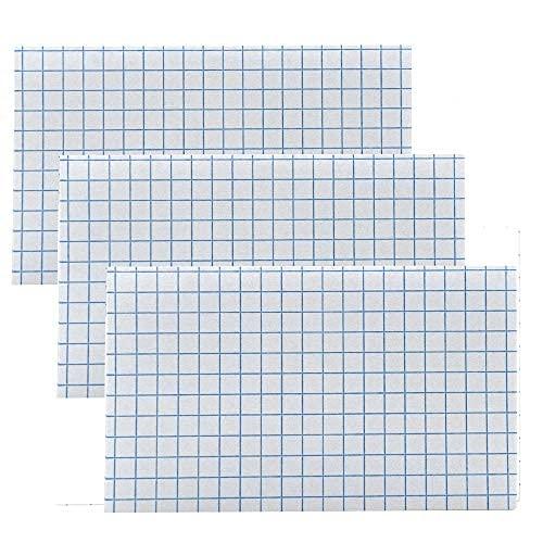 Emraw 100 Count Quad Ruled Front Plain Back 4 Squares Per Inch White Index Card Plain Back 3”x 5” – Used for Math (3-Pack)