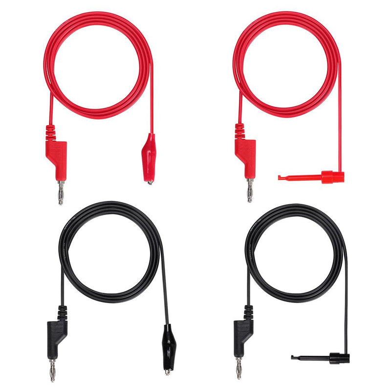 Sumnacon Multimeter Test Lead Set - Stackable Banana Plug to Minigrabber, Banana Plug to Alligator Clips Test Cable Kit, Flexible Silicone Electrical Test Wire Leads with Protective