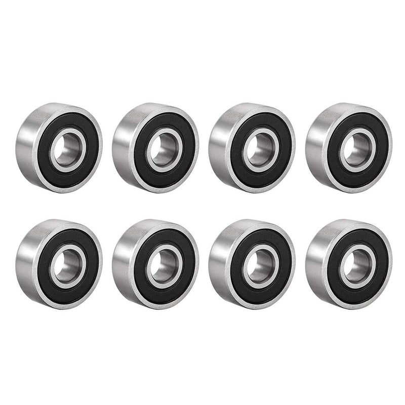 uxcell 606-2RS Deep Groove Ball Bearing 6mm x 17mm x 6mm Double Sealed High Carbon Steel Z1 Bearings 8pcs 6mmx17mmx6mm