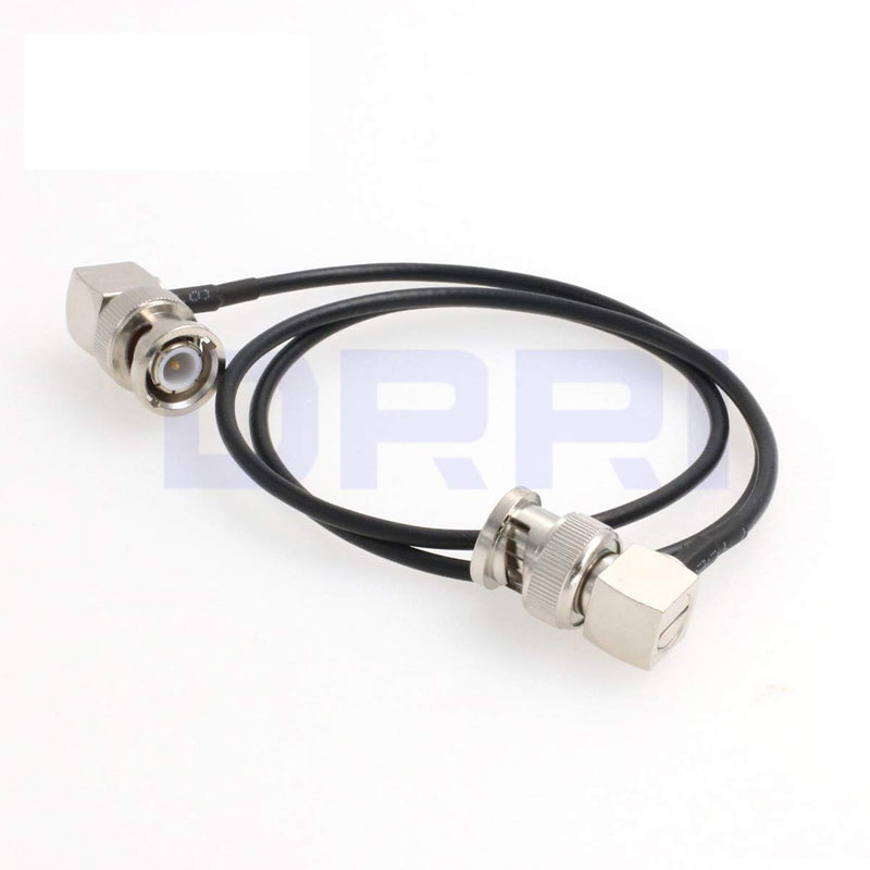 DRRI 50 Ohm Right Angle BNC to BNC RF coaxial Cable Rg174 for Wireless Antenna (100CM)