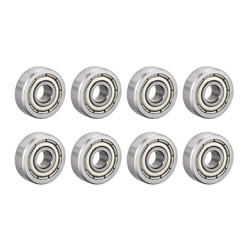 uxcell 604ZZ Deep Groove Ball Bearing Double Shield 604-2Z 80014, 4mm x 12mm x 4mm High Carbon Steel Z1 Bearings (Pack of 8) 4mmx12mmx4mm