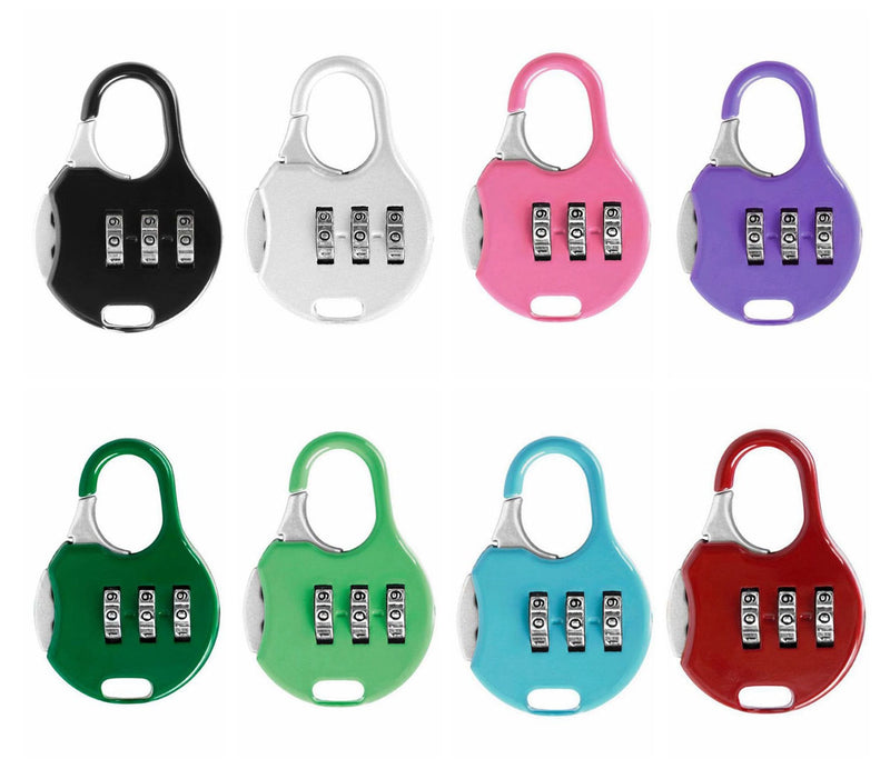 ZPLIUST 3 Digit Combinations Padlock The Safe Cipher Lock Resettable Code Lock , Color Locks (8 Pack) 8Pack