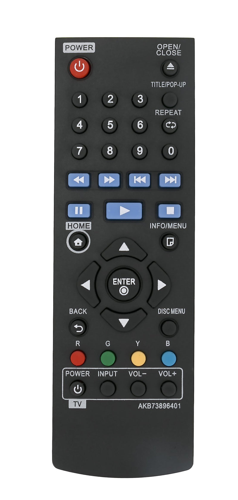 New AKB73896401 Replace Remote fit for LG BLU RAY DISC DVD Player BP135 BP145 BP155 BP175 BP255 BP300 BP335W BP340 BP350 BPM25 BPM35 UP870 UP875 BP550