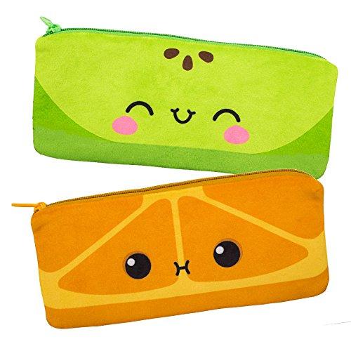 Cutie Fruities - Scented Pencil Pouch (Orange & Apple) - Gifts for Kids, School Supplies, Classroom Rewards by Scentco Orange & Apple