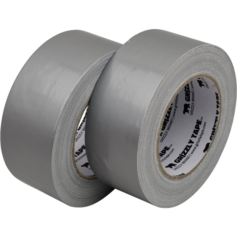 Grizzly Brand Professional Grade Duct Tape, 2-Pack, Silver Color, 11mil Thick, 1.88" Wide x 30 Yards, 2 Rolls - Ideal for Crafts, Home Improvement Projects, Repairs, Maintenance, Bulk