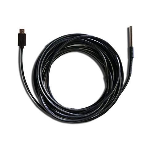 UbiBot DS18B20 Temperature Probe, Waterproof External Probe for Refrigerator,Remote Temperature Monitor for Hot Tub,Swimming Pool,-55 to 125 C,USB Connector (Matches with Ubibot WS1,WS1 Pro only)(5m) 5m