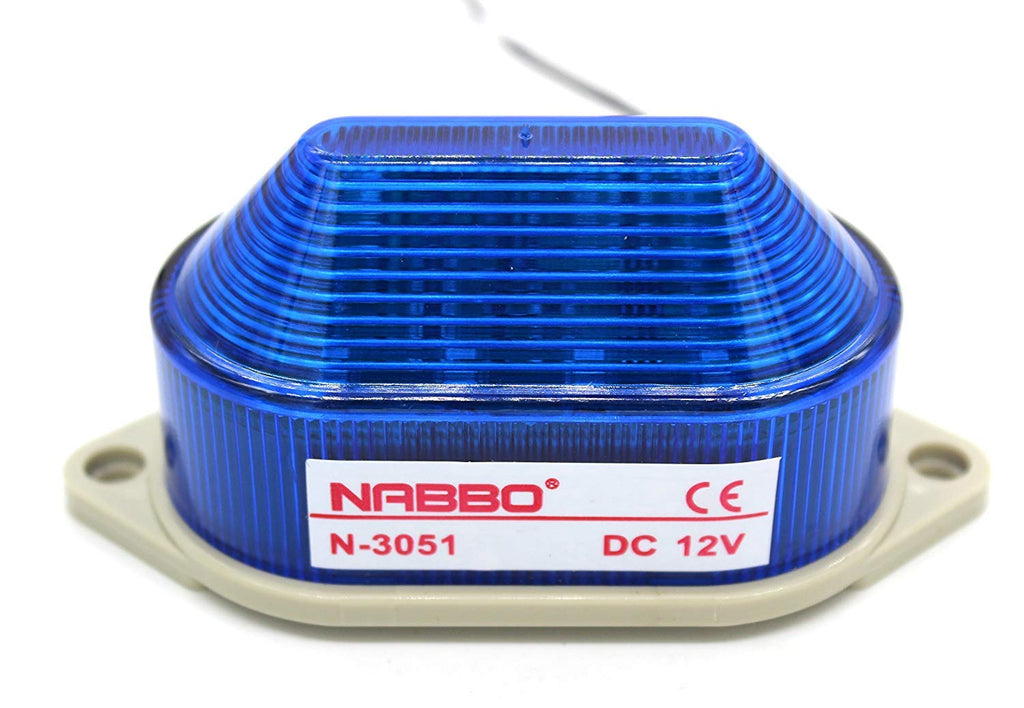 Nxtop Industrial DC 12V Blue LED Warning Light Bulb Signal Tower Lamp Steady Flash (N-3051 12V DC)