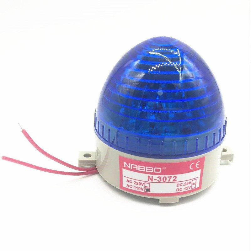 Nxtop Industrial AC 110V Blud LED Warning Light Blue Signal Tower Lamp Steady Flash (N-3072 110V AC)