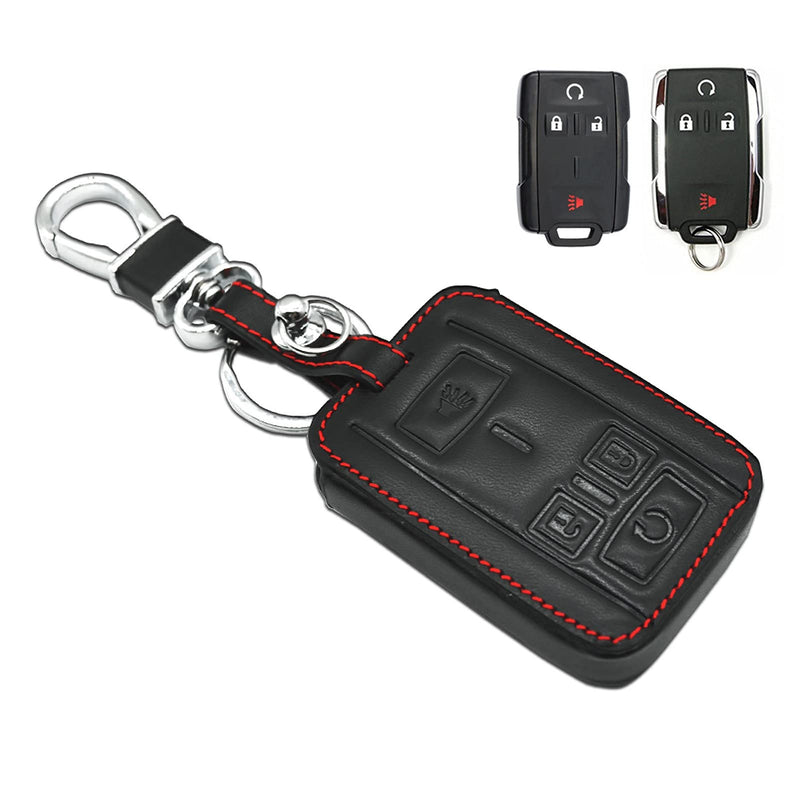 Compatible with fit for M3N-32337100 Chevrolet Colorado Silverado 1500 2500 HD 3500 HD, GMC Canyon Sierra 1500 2500 HD 3500 HD Leather Keyless Entry Remote Control Key Fob Cover Case Protector Shell 2