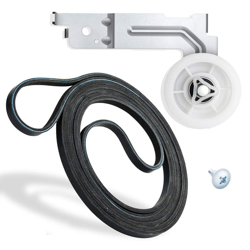 Samsung Dryer Idler Pulley DC93-00634a [Upgraded Dual Ball Bearings] + 6602-001655 dryer Belt - Replaces Samsung Dryer Parts DC97-07509b DC96-00882C AP4373659 AP6038887 PS4216837 PS11771601 AP4210071