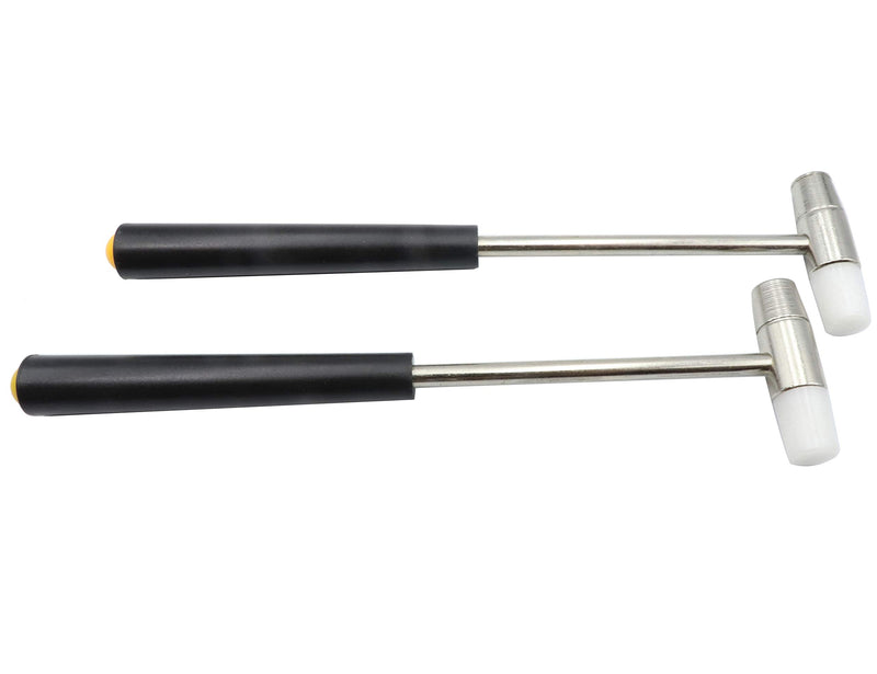 LBY 2-Pack Jewelers Dual Head Hammer, 11mm(.43'') Small Metal Hammer Black Handle Small Plastic Hammer Set, Non Slip Plastic Grip Perfect,for Leather Crafts Jewelry Hammer 11mm(.43'') Black Handle Small Hammer