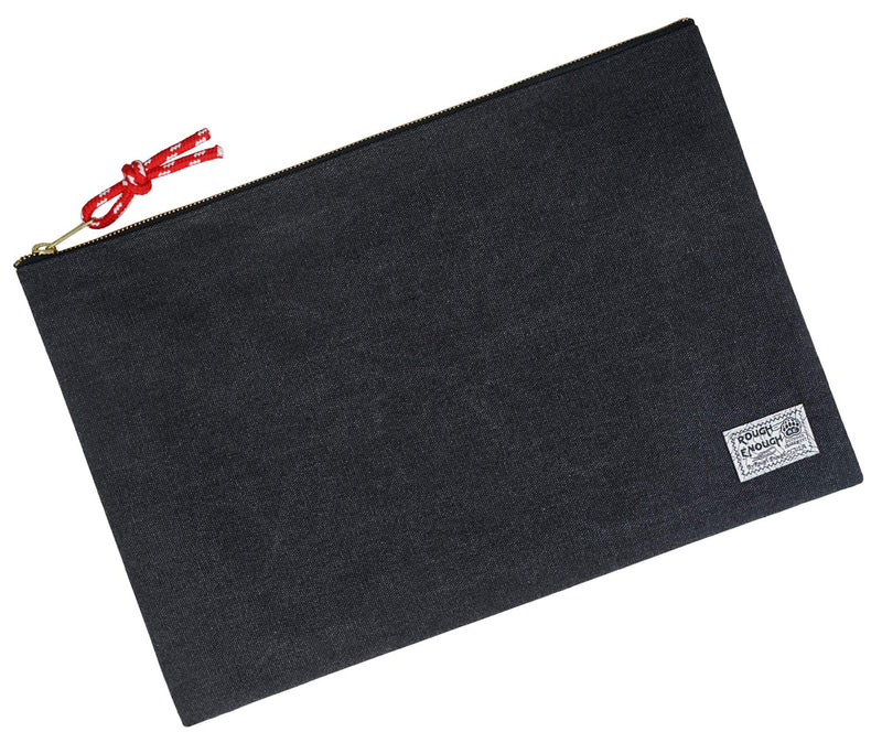 Rough Enough Large File Folder Organizer Document Holder Safe Case Canvas Zipper Pouch Bag for Filing Letter Size Legal A4 Manila Notebooks Papers Art Supplies Black