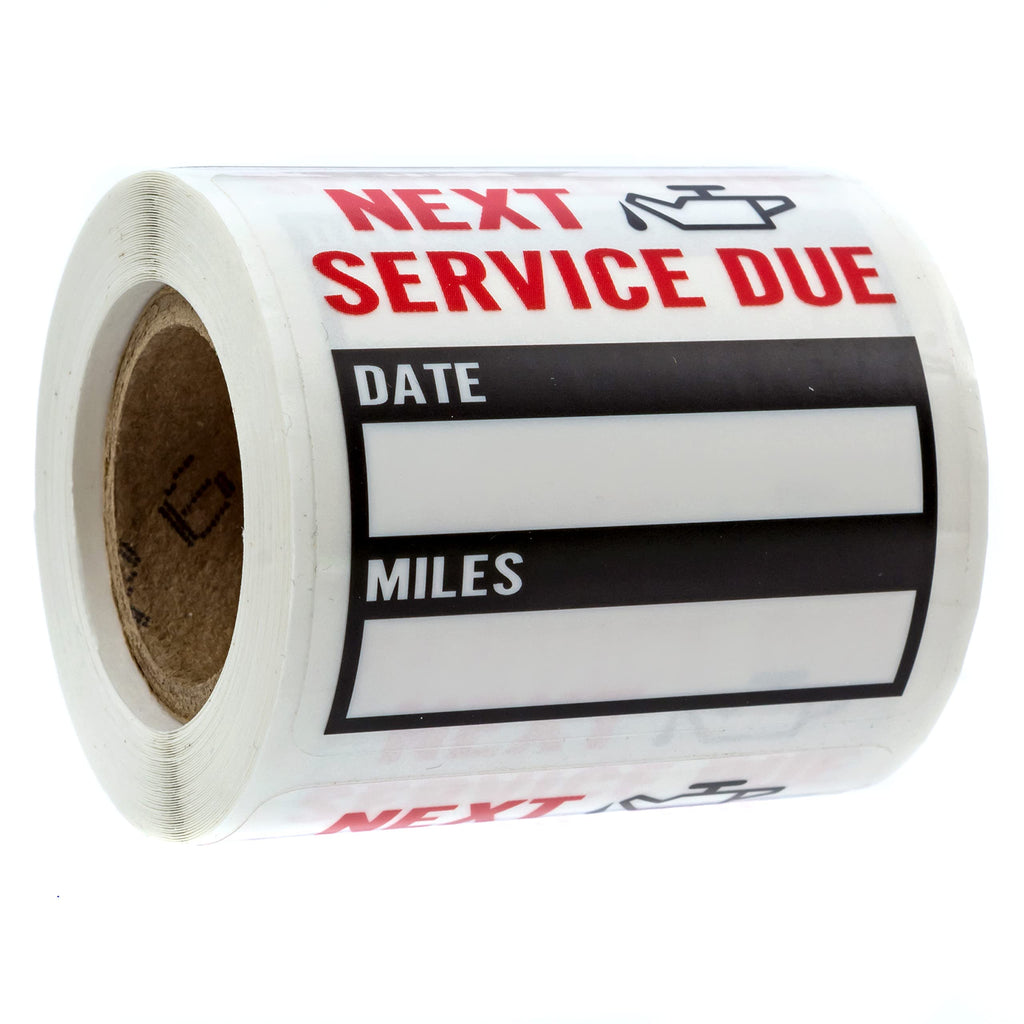 Oil Change/Service Reminder Stickers (100 Stickers)