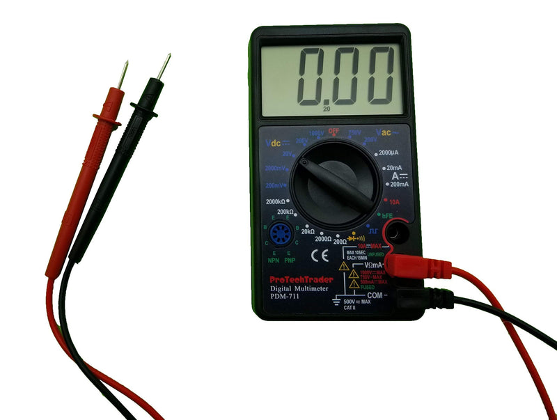 Large Screen Digital Multimeter - Volts Ohms Amps Transistor (hFE) Square Wave Output Diode & Audible Continuity Tester with Buzzer Large Screen Multimeter PDM711