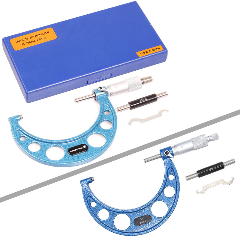 Professional Premium Outside Micrometer Precision Machinist Tool 3-4" Measuring Range 0.0001" Graduation