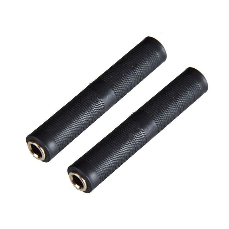 1/4 Inch TRS/TS Coupler, 6.35mm Female to Female Audio Connector Jack Stereo Adapter Joiner - 2 Pack