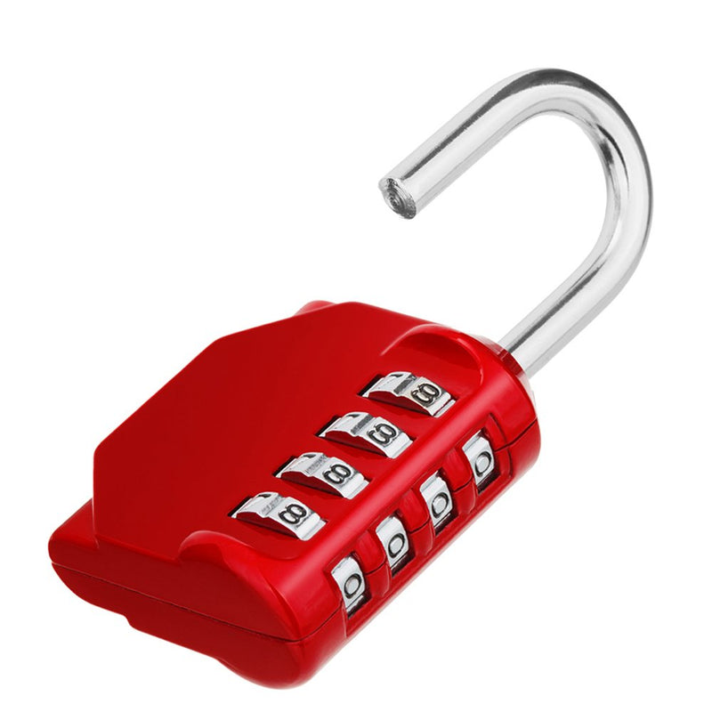 ZHEGE Combination Lock, 4 Digit Outdoor Combination Padlock for Gym, School, Gates, Doors, Hasps and Storage (Red) Red1