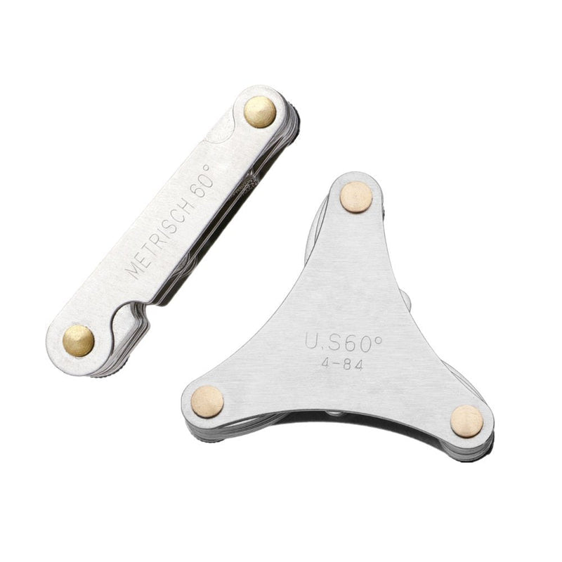 2 Pack Thread Pitch Gauge Screw Pitch Cutting Gauge Caliper Gages Measuring Tool, 51 Pcs America SAE Type and 58 Pcs Metric&America SAE Type&British Whitworth