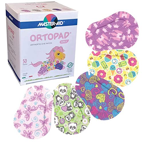 Ortopad® Bamboo Girls Eye Patches, 50/Box (Junior Size, 0-2 yrs) Ice Cream Pack 50 Count (Pack of 1)