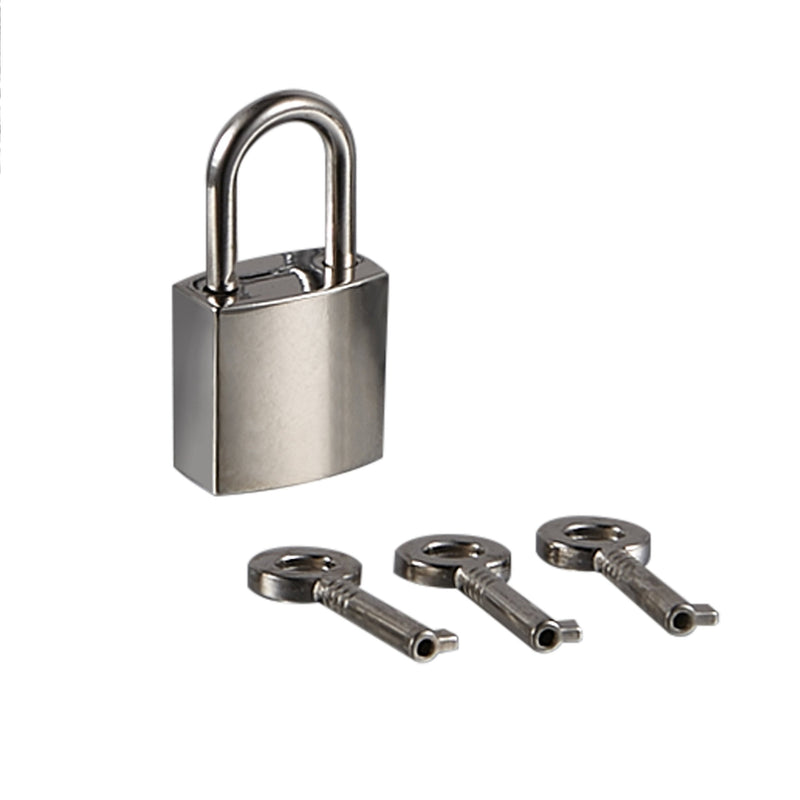 Mini Metal Lock - Zinc Replacement Unfading Silver Pad-Lock with 3 Keys of Hiplaygirl (Square) silver - 1 set