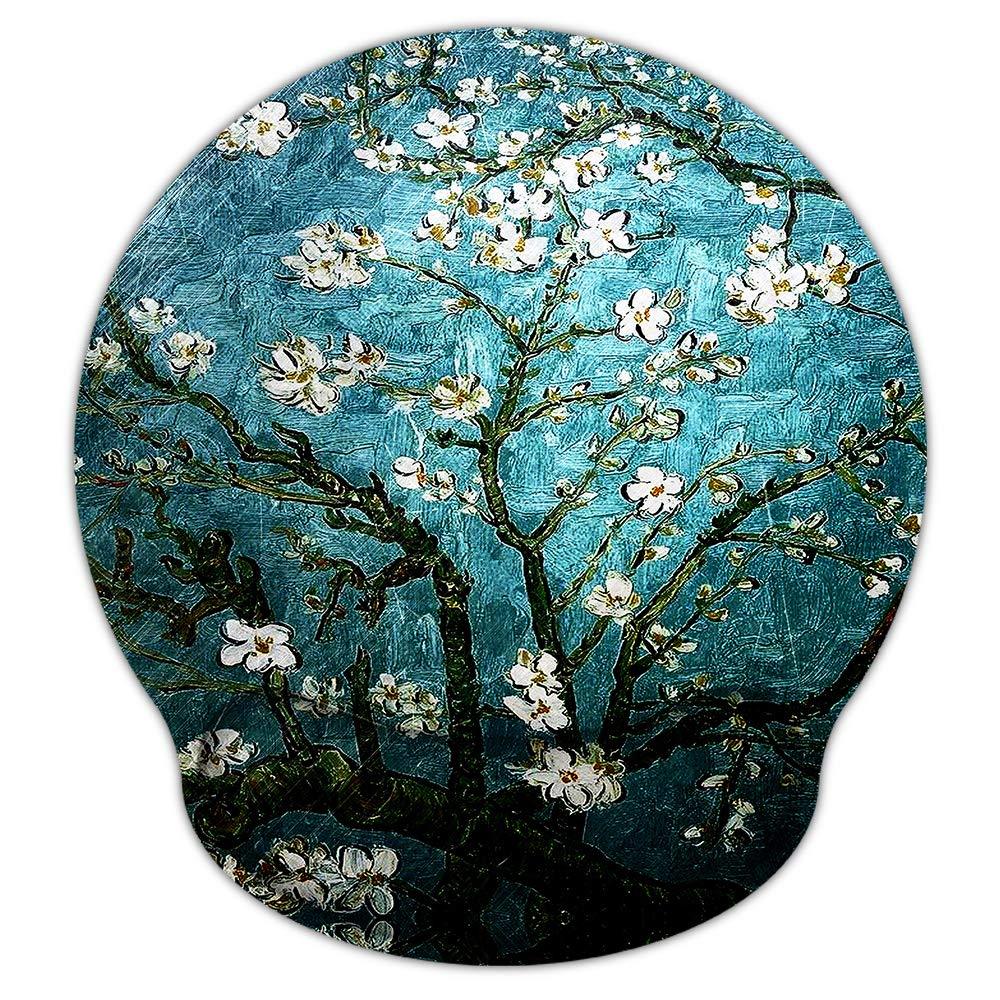 Mouse Pads for Computers Van Gogh Ergonomic Memory Foam Nonslip Wrist Support-Lightweight Rest Mousepad for Office,Gaming,Computer, Laptop & Mac,Pain Relief,at Home Or Work