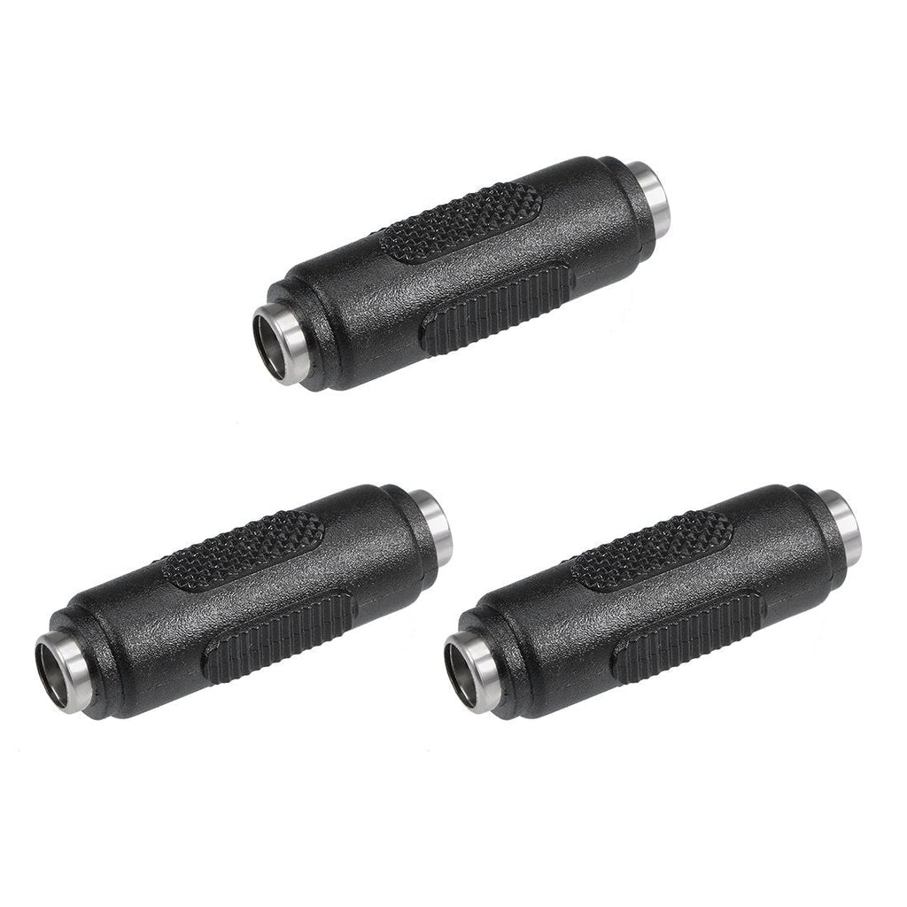 uxcell 3Pcs DC Power Connector Adapter 5.5mmx2.1mm Female to Female Cable Jack Socket Converter for Laptop CCTV Camera strip lighting Black