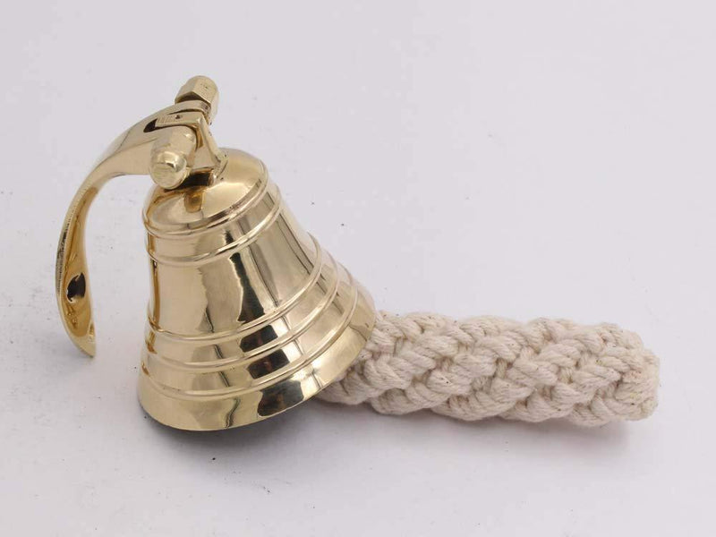 The Metal Magician 2" Polish Ship?s Bell Maritime Duty Watch/Indoor/Outdoor/Last Orders/Pub/Door/School/Dinner/Reception Wall Mountable Brass Bell with Wall Mount
