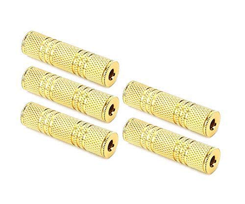 Onwon Gold Plated Coupler 3.5mm Stereo Jack to 3.5mm Stereo Jack Metal Adaptor, Female to Female Audio Coupler Connectors - 5 Pack