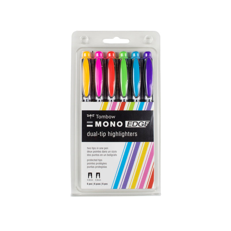 Tombow MONO Edge Highlighter, 6-Pack