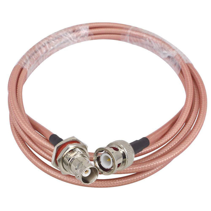 Boobrie BNC Connector Cable RF Coaxial Adapter Extension Cable BNC Male to BNC Female Bulkhead Cable 78.7 Inch Low Loss RG142 Cable BNC Adapter Cable Male to Female Coax Cable for CCTV Antenna etc 2M