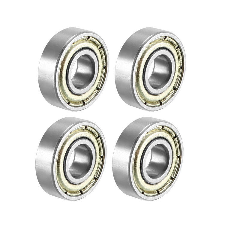 uxcell 695ZZ Deep Groove Ball Bearing Double Shield 695-2Z 1080095, 5mm x 13mm x 4mm Carbon Steel Bearings (Pack of 4) 5mmx13mmx4mm
