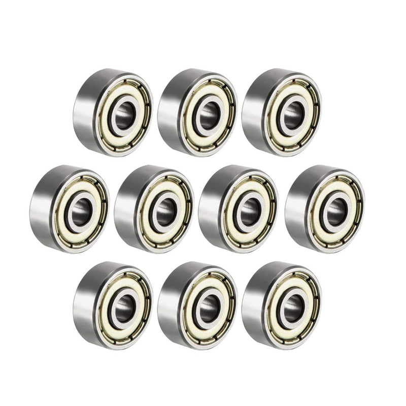 uxcell 624Z Deep Groove Ball Bearing Single Shield 60024, 4mm x 13mm x 5mm Chrome Steel Bearings (Pack of 10) 4mmx13mmx5mm