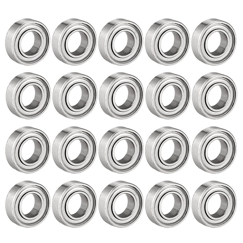 uxcell 688ZZ Ball Bearing 8mm x 16mm x 5mm Double Shielded 688-2Z 2080088 Deep Groove Bearings, Carbon Steel (Pack of 20)
