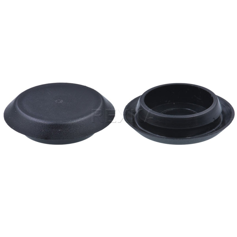 Rexka 100pcs 3/4" 0.75 inch Flush Mount Black Plastic Body and Sheet Metal Hole Plug