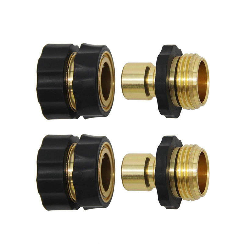 Twinkle Star 3/4 Inch Garden Hose Fitting Quick Connector Male and Female Set, 2 Set 2 Sets