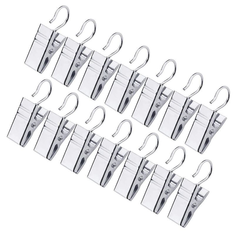 120 Pack Heavy-Duty Hook Clip Set Metal Curtain Clips for Curtain Photos Home Party Decoration Art Craft Display - Silver