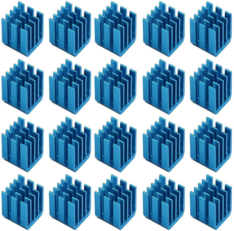 Easycargo 30pcs 3D Printer Heatsink Kit + 3M 8810 Thermal Adhesive Tape, Anodized Aluminum Heatsink 3D Printer Cooler for Cooling TMC2130 TMC2100 A4988 DRV8825 TMC2208 Stepper Motor Driver Module