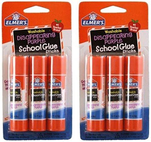 Elmer's Disappearing Purple School Glue Sticks, 0.21 oz Each, 2-3 Packs (E520)