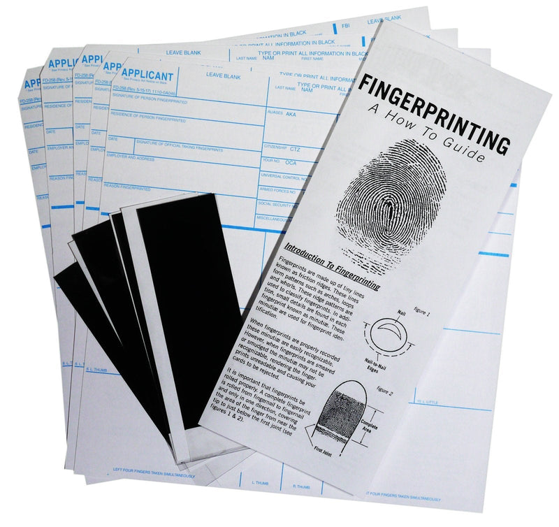 FD-258 Fingerprint Kit: 5 Cards, Ink, and Directions