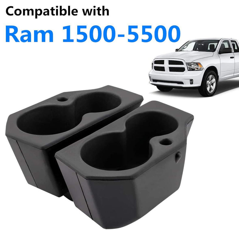 JOYTUTUS Car Door Cup Holder Compatible with 2009-2021 Ram 1500-5500, Left & Right Foam Car Cup Holder Compatible with Ram, Replacement for 5NN24XXXAA/1LD23XXXAA, 2PCS