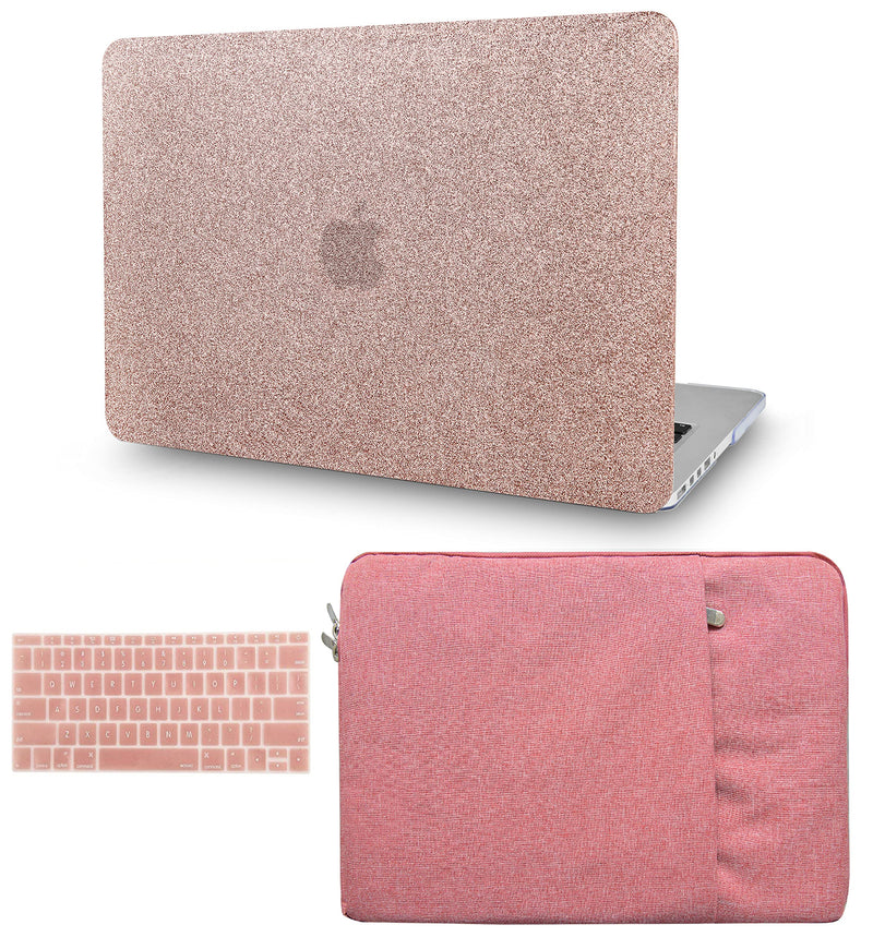 KECC Compatible with MacBook Pro 13 inch Case 2019-2016 with Touch Bar A2159 A1989 A1706 A1708 Protective Plastic Hard Shell + Keyboard Cover + Sleeve Plastic (Rose Gold Sparkling) Rose Gold Sparkling