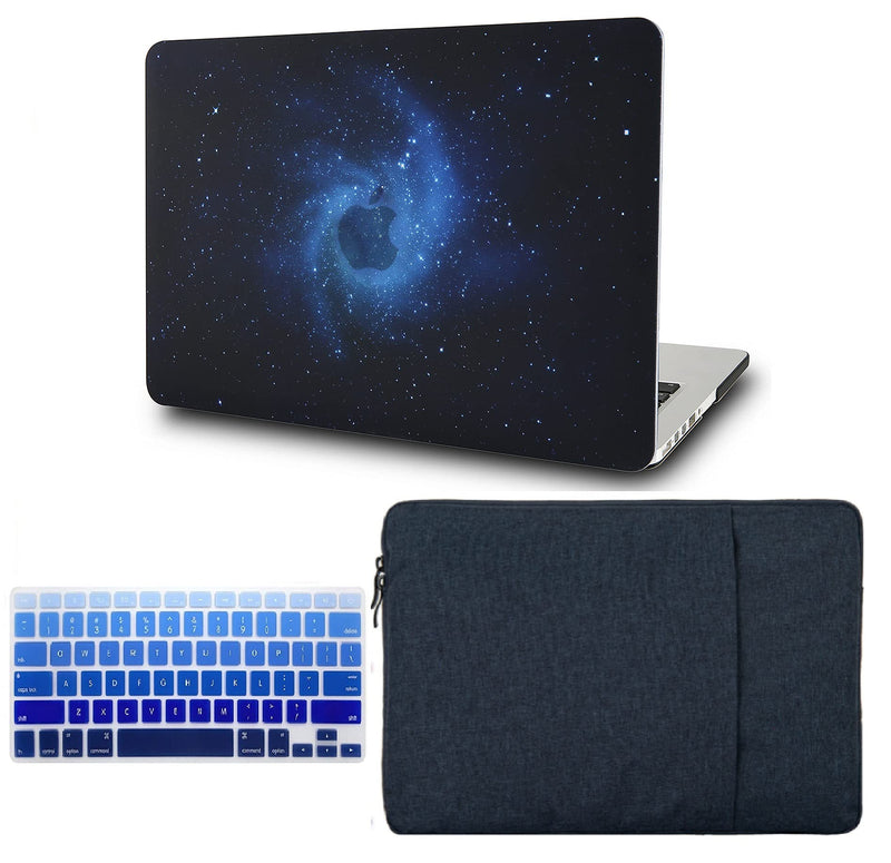 KECC Compatible with MacBook Air 13 inch Case (2010-2017 Release) A1369/A1466 Plastic Hard Shell Keyboard Cover + Sleeve (Blue) Blue