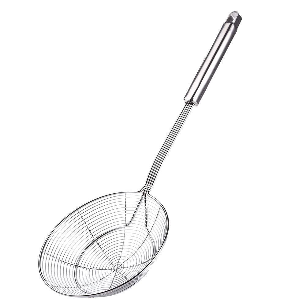 Artyea Skimmer, Stainless Steel Spider Strainer, Ladle for Pasta, Spaghetti, Noodles and Frying in Kitchen – 6 Inches Bowl, 16.4 x 1.2 x 0.6 inches, silver