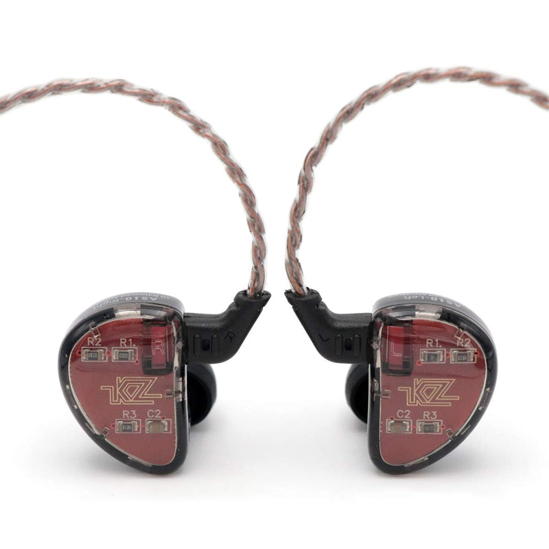 KZ AS10, LINSOUL 5BA HiFi Stereo in-Ear Earphone High Resolution Earbud Headphone with 0.75mm 2 pin Cable, Five Balanced Armature Drivers, Noise Cancelling (Without Mic, Black) Without Mic