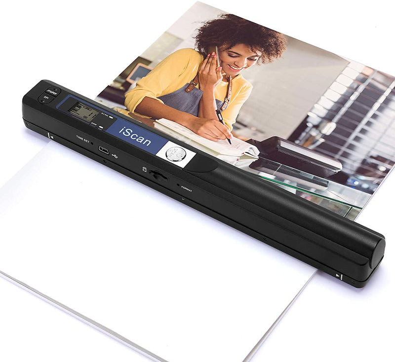 MUNBYN Portable Scanner, Wand Scanner for Documents Photos Book Pages in 900 Dpi Independently, Include 16G SD Card, Photo Scanner Transfer Files to PC Via USB Cable, Driver-Free Black