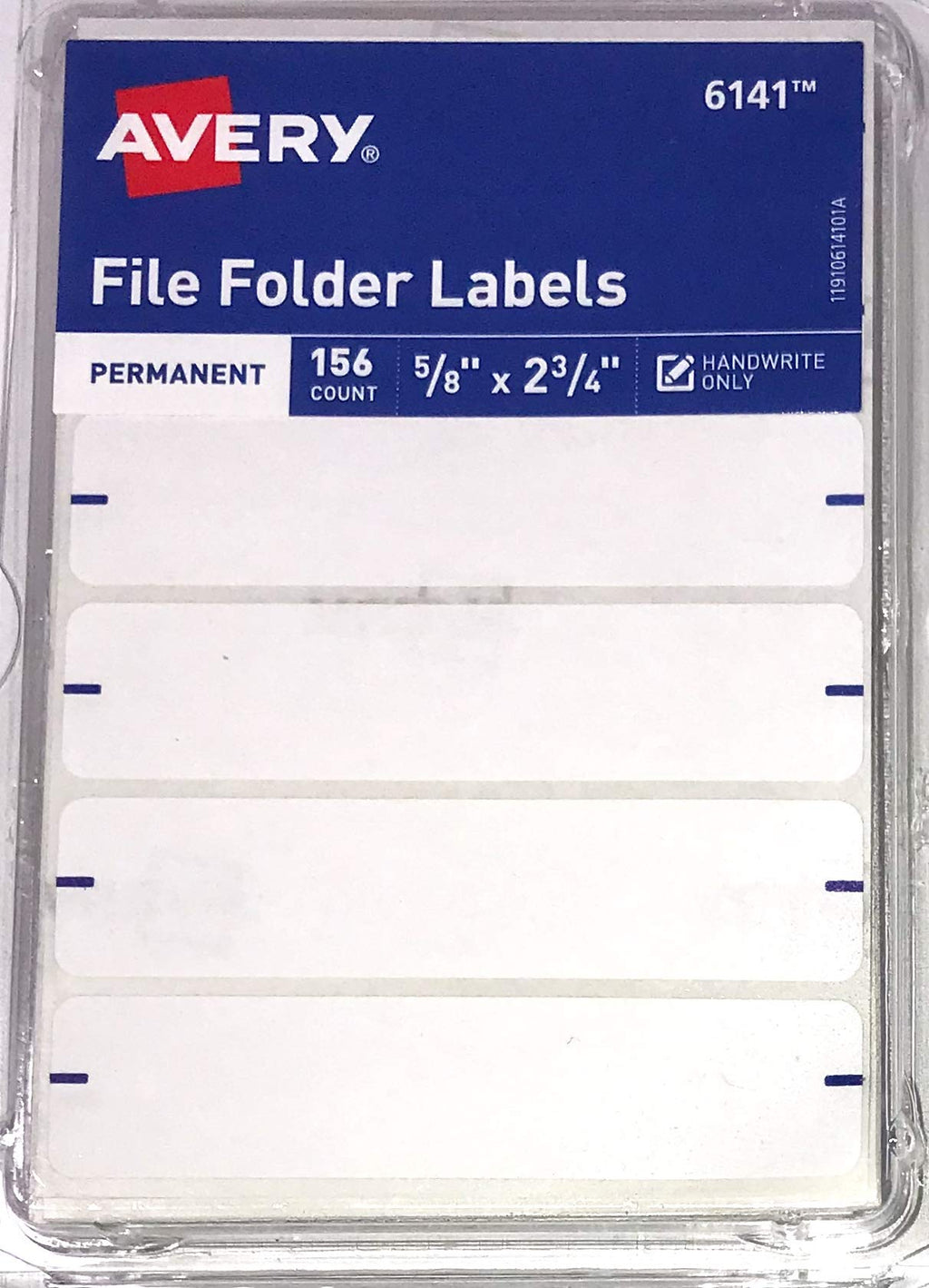 Avery 6141 Permanent File Folder Labels, 5/8” X 2 3/4”, 156 Labels