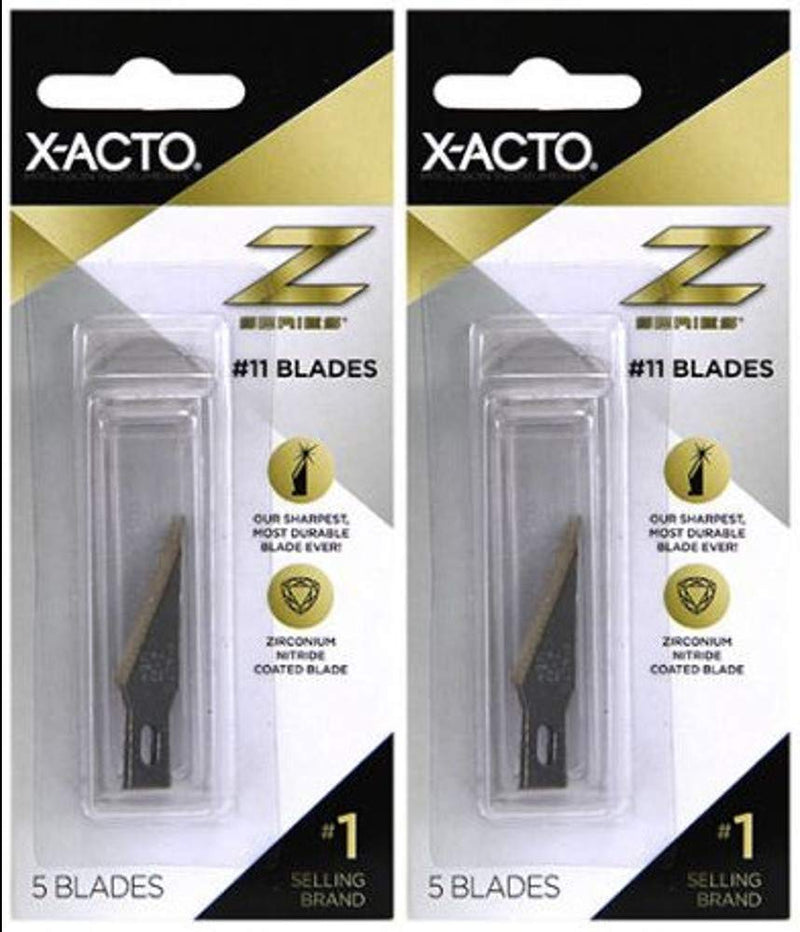 2-Pack - X-ACTO Z Series Light-Weight Replacement Blade, No 11, 4-7/8 in L, Stainless Steel Blade, Gold Hue, 5 Blades per Pack Z Blades 5ct - 2 Pack