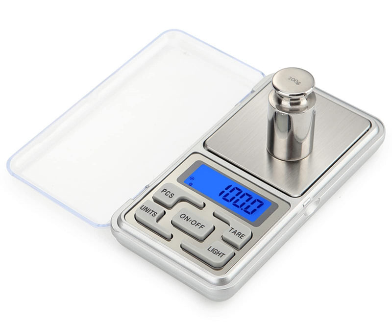 Meichoon Digital Jewelry Scale Milligram Scale Pocket Size High Precision Steelyard 1.1lb/500g (0.01g) Reloading for Jewelry and Gems Small Electronic Scale C32