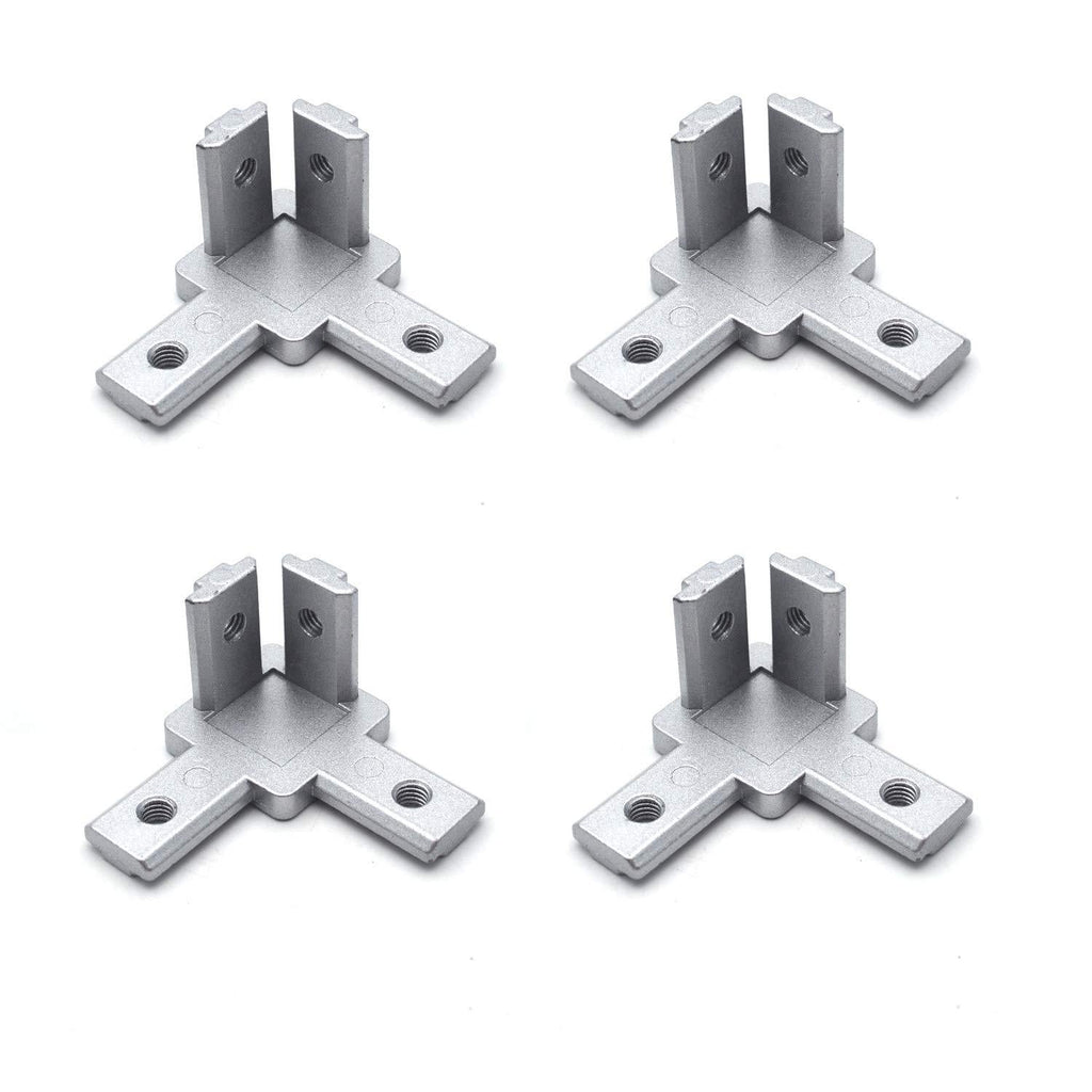 Antrader 3030 Series 3-Way End Corner Bracket Connector for 8mm T Slot Aluminum Extrusion Profile with Screws Pack of 4